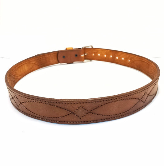 Cinto costura crusada marron
